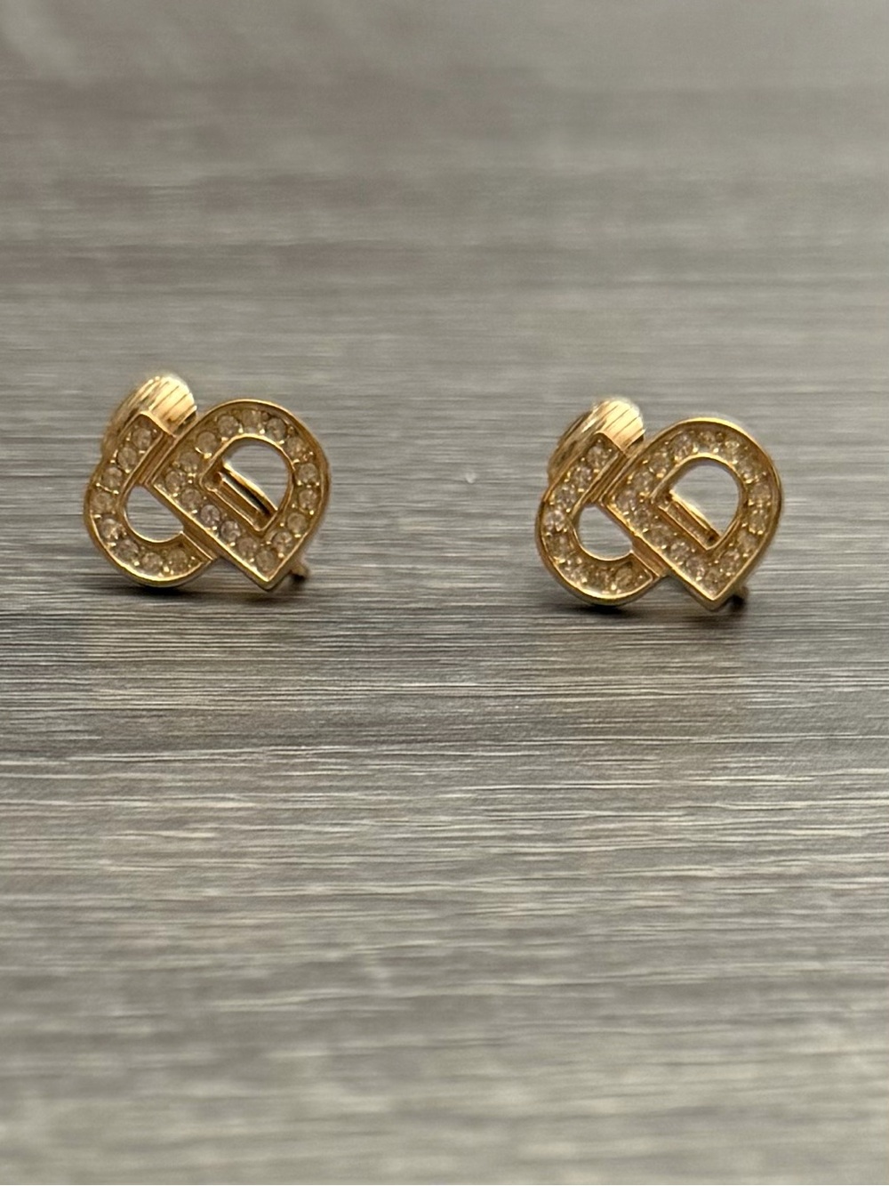 J80 Vintage Dior CD Clip On Earrings